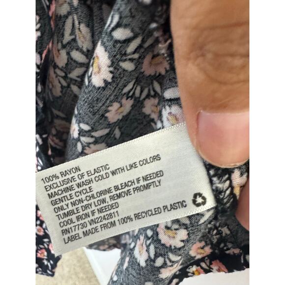 Mossimo Supply Co Black Floral Button-Front Sundress XXL - Picture 3 of 6